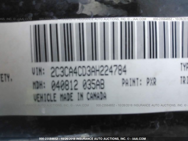 2C3CA4CD3AH224784 - 2010 CHRYSLER 300 TOURING BLACK photo 9