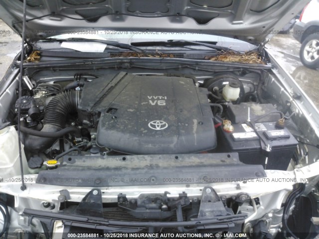 5TFJU4GN3CX025035 - 2012 TOYOTA TACOMA DOUBLE CAB PRERUNNER SILVER photo 10