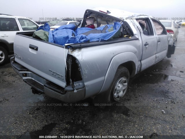5TFJU4GN3CX025035 - 2012 TOYOTA TACOMA DOUBLE CAB PRERUNNER SILVER photo 4