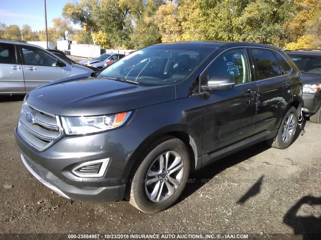 2FMPK3J90GBC37647 - 2016 FORD EDGE SEL GRAY photo 2