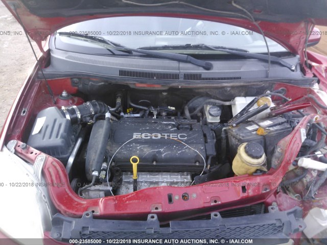 KL1TD5DEXAB083034 - 2010 CHEVROLET AVEO LS/LT Қызыл фото 10