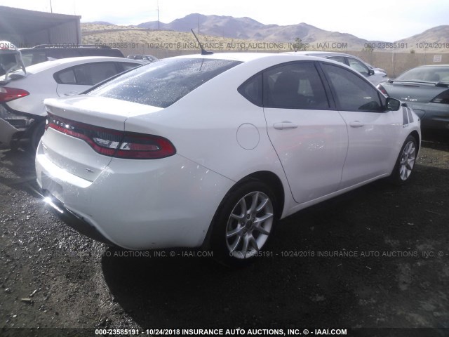 1C3CDFBA0DD188208 - 2013 DODGE DART SXT WHITE photo 4