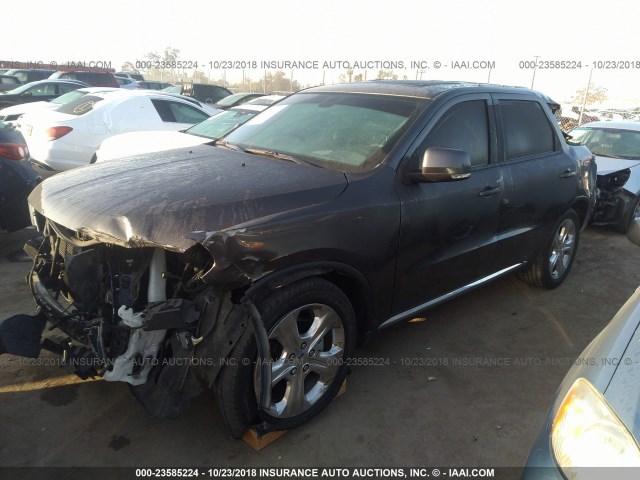 1C4RDHDG9FC750487 - 2015 DODGE DURANGO LIMITED GRAY photo 2