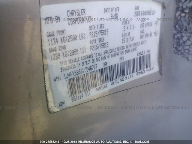 1J4FX58S6VC546777 - 1997 JEEP GRAND CHEROKEE LAREDO/TSI SILVER photo 9