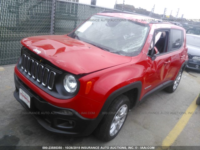 ZACCJBBB9HPF36956 - 2017 JEEP RENEGADE LATITUDE RED photo 2