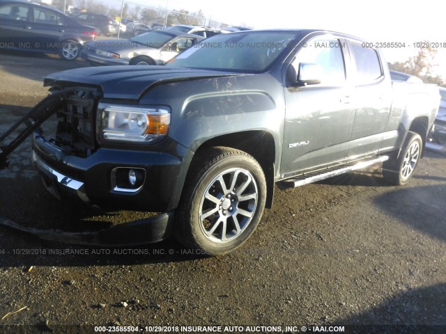 1GTP6EE11H1303578 - 2017 GMC CANYON DENALI GRAY photo 2