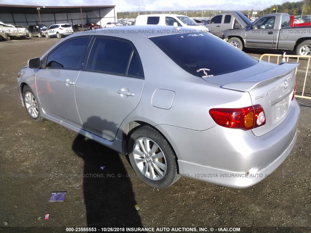 2T1BU4EE8AC344658 - 2010 TOYOTA COROLLA S/LE/XLE SILVER photo 3