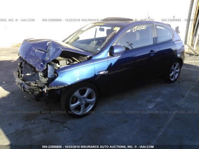 KMHCN36C38U079780 - 2008 HYUNDAI ACCENT SE BLUE photo 2