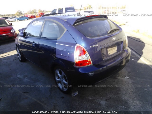 KMHCN36C38U079780 - 2008 HYUNDAI ACCENT SE BLUE photo 3