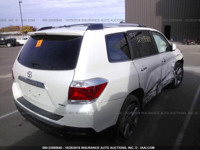 5TDDK3EH4DS194742 - 2013 TOYOTA HIGHLANDER LIMITED WHITE photo 4