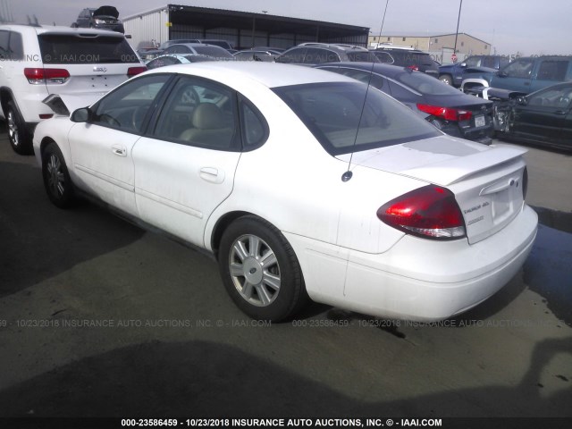 1FAFP56U97A156237 - 2007 FORD TAURUS SEL WHITE photo 3