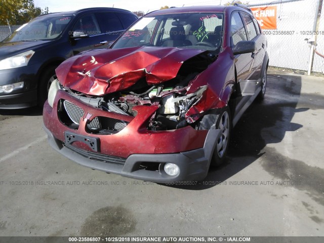 5Y2SL65817Z417103 - 2007 PONTIAC VIBE RED photo 6