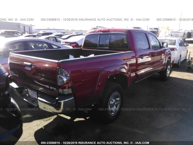 3TMMU4FNXDM060385 - 2013 TOYOTA TACOMA DOUBLE CAB LONG BED MAROON photo 4