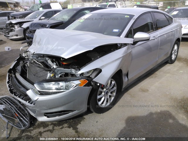 3FA6P0G75FR205563 - 2015 FORD FUSION S SILVER photo 2