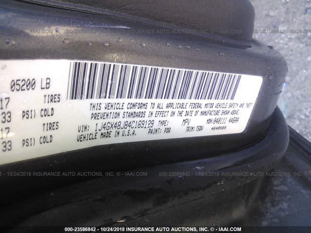 1J4GX48J84C169129 - 2004 JEEP GRAND CHEROKEE LAREDO/COLUMBIA/FREEDOM 灰色 照片 9