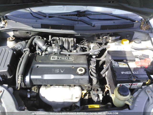 KL1TD66648B162348 - 2008 CHEVROLET AVEO LS GRAY photo 10