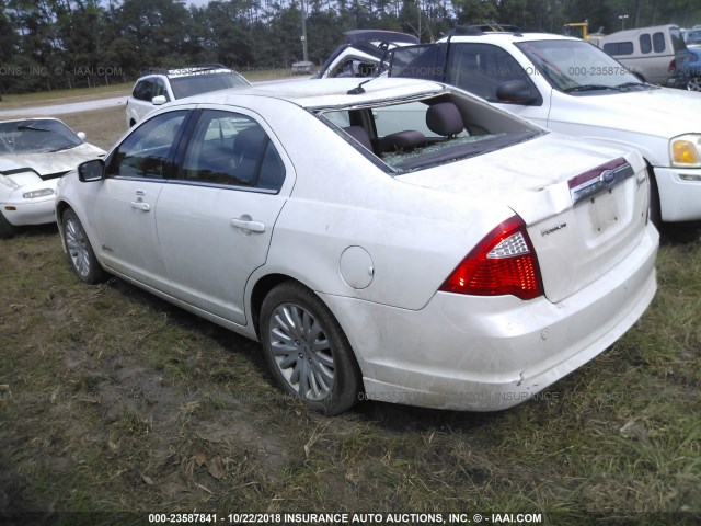 3FADP0L31CR219790 - 2012 FORD FUSION HYBRID WHITE photo 3