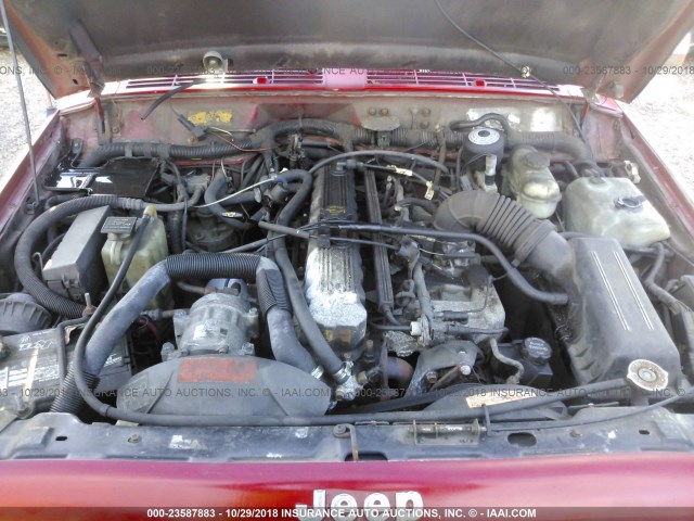 1J4FJ58SXML611419 - 1991 JEEP CHEROKEE LAREDO RED photo 10