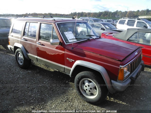 1J4FJ58SXML611419 - 1991 JEEP CHEROKEE LAREDO RED photo 6