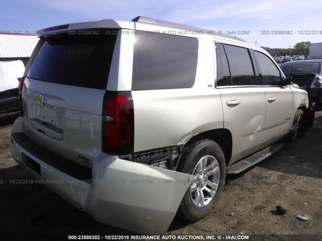 1GNSCAKC5FR298117 - 2015 CHEVROLET TAHOE C1500  LS SILVER photo 4