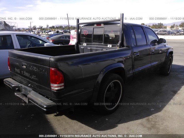 1B7HL48N22S622740 - 2002 DODGE DAKOTA QUAD SLT BLACK photo 4