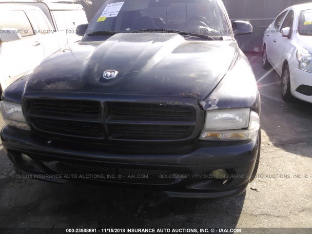 1B7HL48N22S622740 - 2002 DODGE DAKOTA QUAD SLT BLACK photo 6