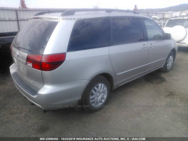 5TDZA23C85S315719 - 2005 TOYOTA SIENNA CE/LE SILVER photo 4