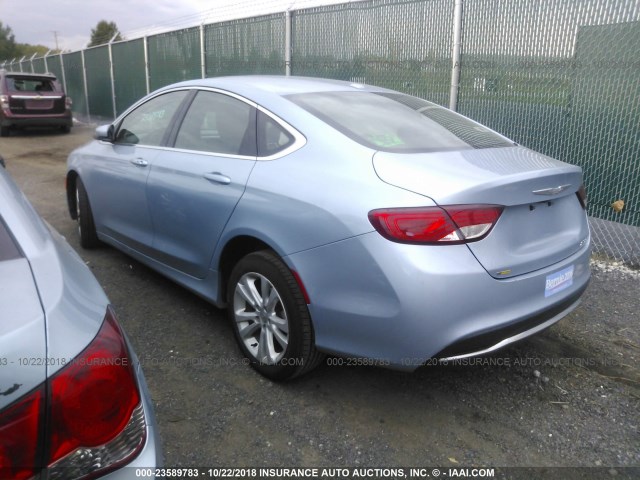 1C3CCCAB1FN688015 - 2015 CHRYSLER 200 LIMITED BLUE photo 3