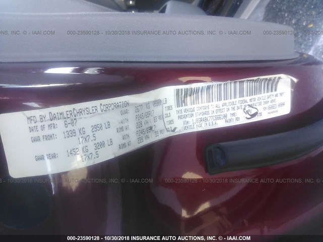 1J8GR48K77C666100 - 2007 JEEP GRAND CHEROKEE LAREDO/COLUMBIA/FREEDOM 红色 照片 9