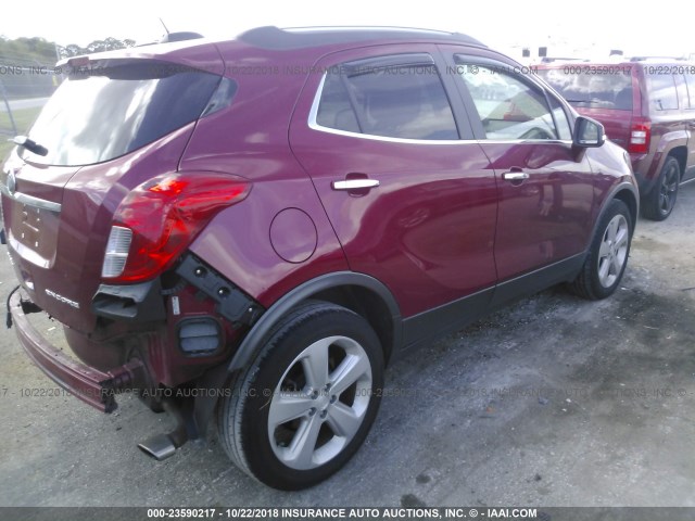 KL4CJCSB9FB214566 - 2015 BUICK ENCORE RED photo 4
