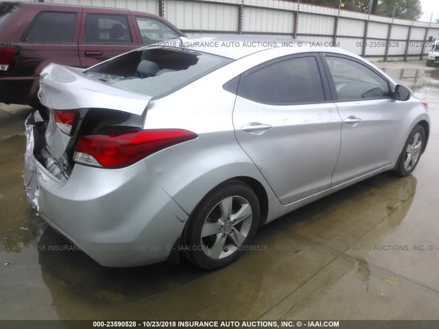 KMHDH4AE0DU791409 - 2013 HYUNDAI ELANTRA GLS/LIMITED ვერცხლისფერი ფოტო 4