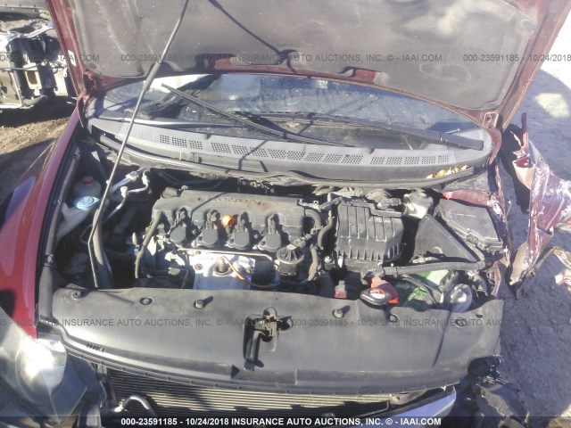 19XFA16909E002645 - 2009 HONDA CIVIC EXL 红色 照片 10