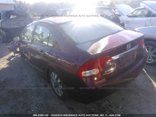19XFA16909E002645 - 2009 HONDA CIVIC EXL 红色 照片 3