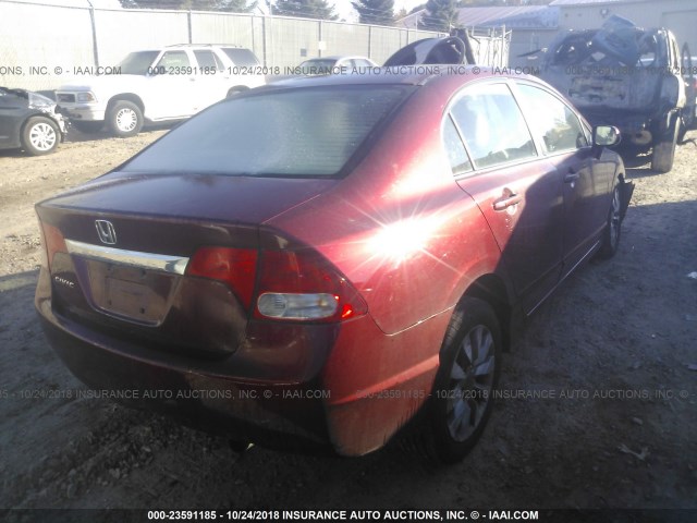 19XFA16909E002645 - 2009 HONDA CIVIC EXL 红色 照片 4