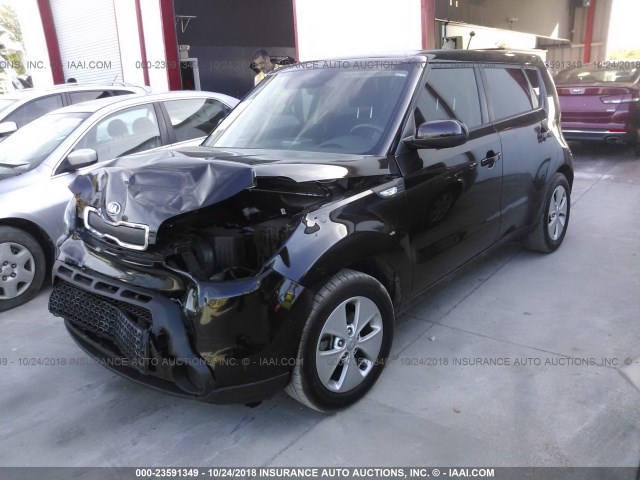 KNDJN2A2XE7716923 - 2014 KIA SOUL BLACK photo 2