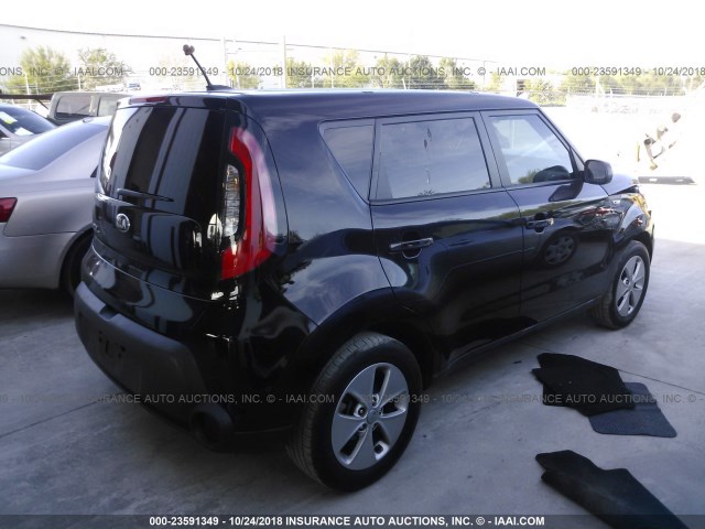 KNDJN2A2XE7716923 - 2014 KIA SOUL BLACK photo 4