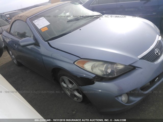 4T1FA38P95U062986 - 2005 TOYOTA CAMRY SOLARA SE/SLE BLUE photo 1