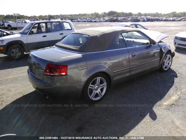 WAUAF48H18K004138 - 2008 AUDI A4 2.0T CABRIOLET Champagne photo 4