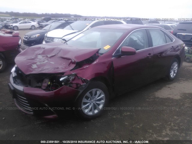 4T1BF1FK0HU671268 - 2017 TOYOTA CAMRY LE/XLE/SE/XSE RED photo 2