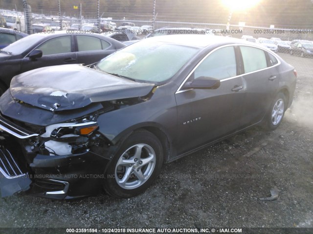 1G1ZB5ST1HF259877 - 2017 CHEVROLET MALIBU LS 灰色 照片 2