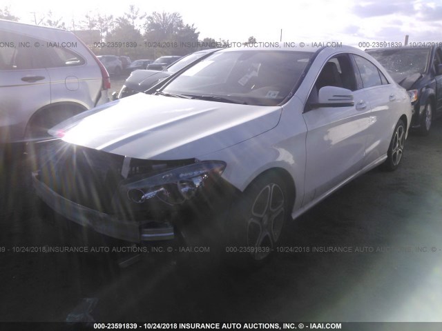 WDDSJ4GBXEN074157 - 2014 MERCEDES-BENZ CLA 250 4MATIC WHITE photo 2