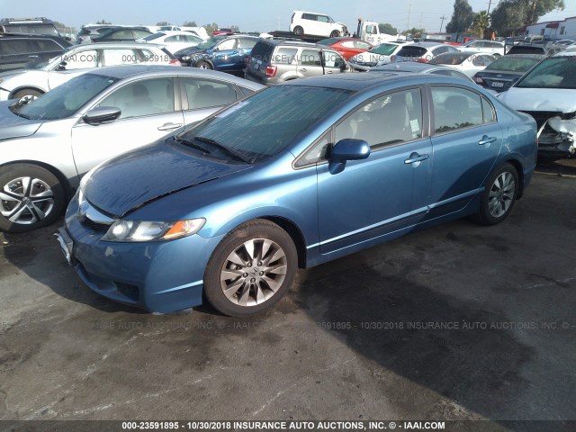 2HGFA1F90AH536268 - 2010 HONDA CIVIC EXL BLUE photo 2