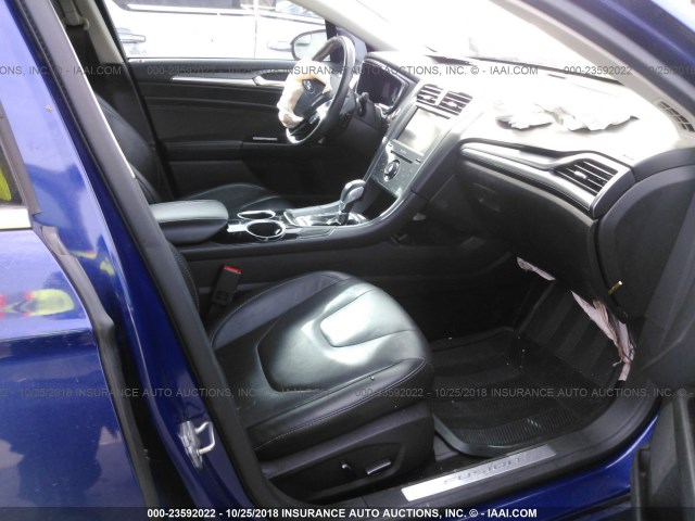 3FA6P0D93DR190533 - 2013 FORD FUSION TITANIUM BLUE photo 5