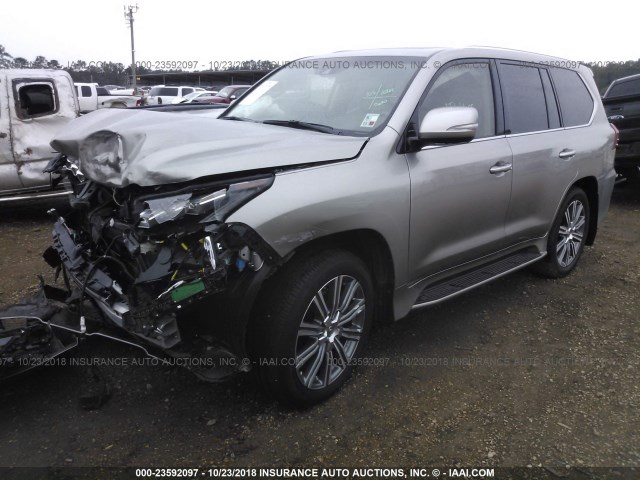 JTJHY7AX6H4251719 - 2017 LEXUS LX 570 GRAY photo 2