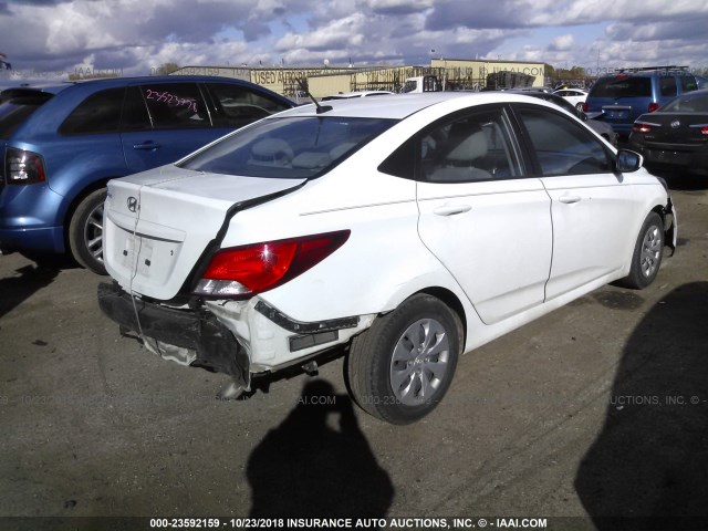 KMHCT4AE1FU860606 - 2015 HYUNDAI ACCENT GLS WHITE photo 4