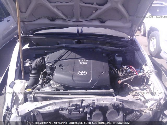 5TEUU42NX5Z021676 - 2005 TOYOTA TACOMA ACCESS CAB ვერცხლისფერი ფოტო 10