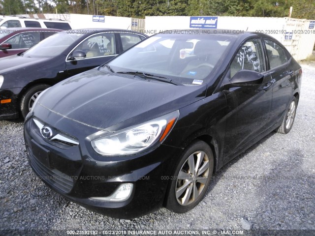 KMHCU4AE1CU040308 - 2012 HYUNDAI ACCENT GLS/GS/SE BLACK photo 2