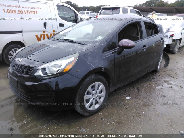 KNADM4A34F6449559 - 2015 KIA RIO LX BLACK photo 2