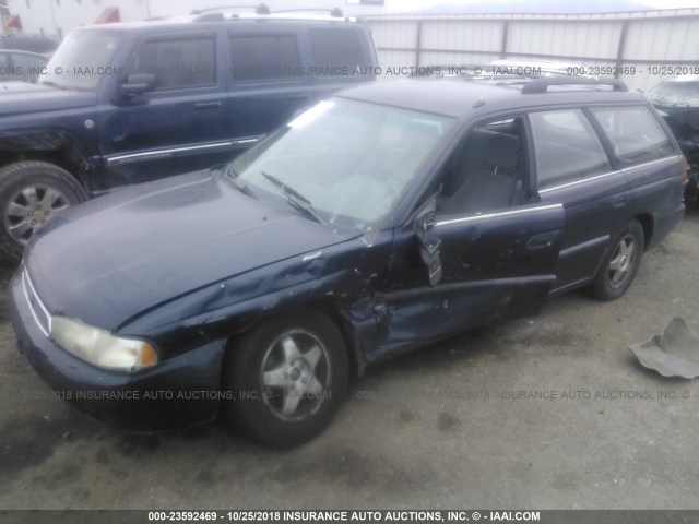 4S3BK4352V7310358 - 1997 SUBARU LEGACY L BLUE photo 2