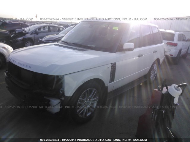 SALME1D42AA312766 - 2010 LAND ROVER RANGE ROVER HSE WHITE photo 2